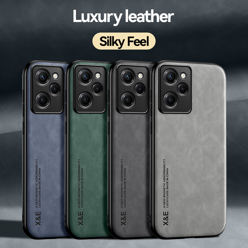 バッグ poco For Xiaomi Poco X5 Pro Shockproof Anti-Slip Retro Leather Magnetic