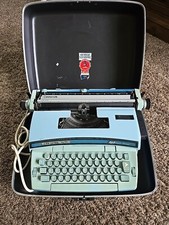 Vintage Smith Corona Coronet Super 12 Electric Typewriter Blue W/Case - Untested thumbnail