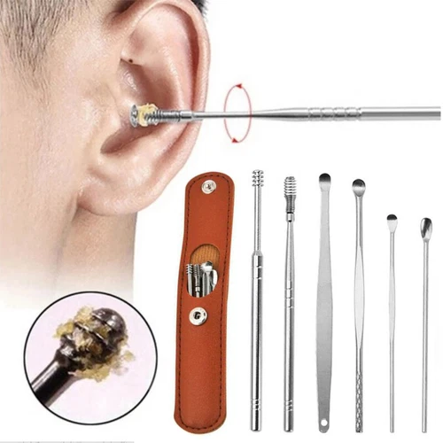 6PC Ear Cleaner Ear Wax Removal Remover Cleaning Tool Kit Spiral Tip Picker Tool - Picture 1 of 12