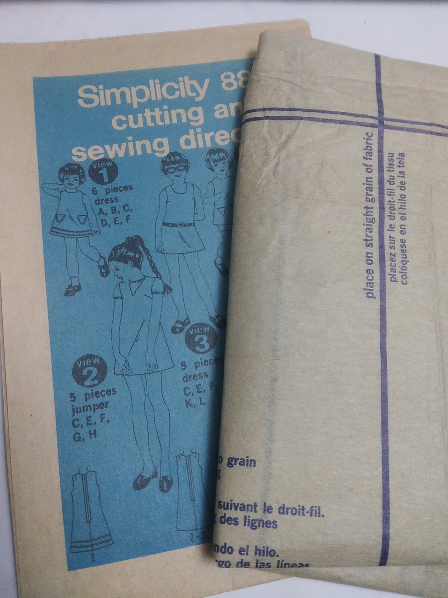 Dress Jumper Top Shorts Girls 7 Simplicity 8865 Sewing Pattern VTG