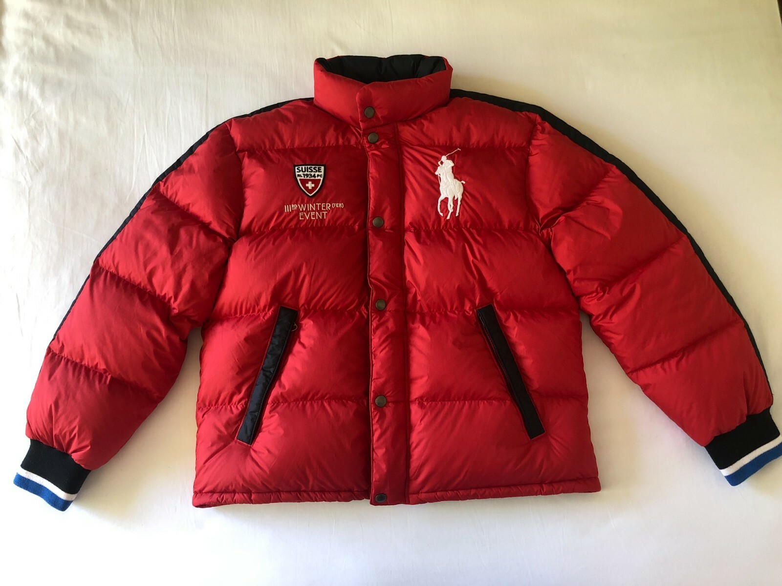 Piumino Polo Ralph Lauren Suisse Big Pony Puffer taglia Large L prezzo consigliato £400