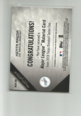 2018 TOPPS MAJOR LEAGUE MATERIALS #MLMKM KENTA MAEDA | eBay