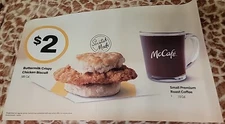 McDonalds Magnetic Banner Buttermilk Crispy Chicken Biscuit McCafe Sign 45x30"