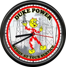 Reddy Kilowatt Electrician Utility Duke Electric Power Sign Wall Clock