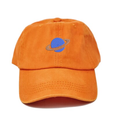 Orange \'Future\' Embroidered Cap Planet - BRAND NEW - Cotton Hat - NWT Saturn planet embroidered cap, Satur cap, Saturn hat, planet  main image 2