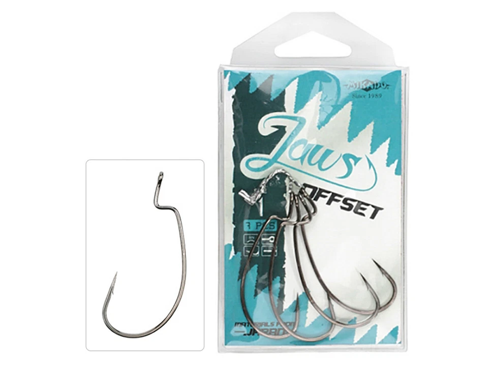 NEUF Mikado Jaws Offset Barbed Hameçons pour leurres - Photo 1/1
