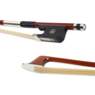 Cello Bow 4/4 with Ebony Frog Brazilwood Natural Horse Hair Pearl Eye inlaid