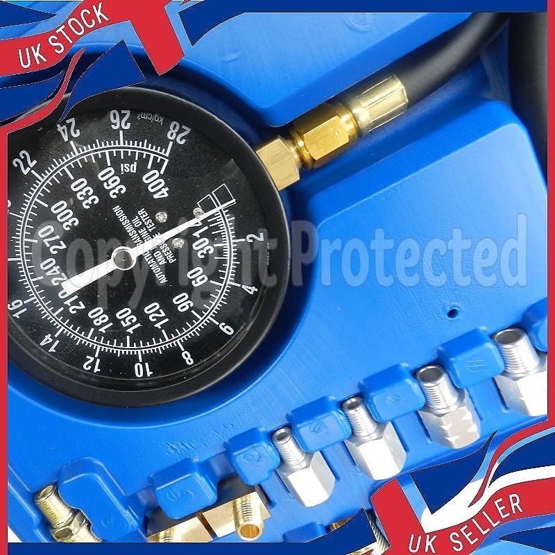 US PRO CAR AUTO TRANSMISSION & ENGINE OIL PRESSURE TESTER GAUGE GEARBOX TOOL KIT