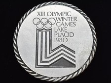 1980 Lake Placid Winter Games Olympics USA Vintage Pewter Vintage Belt Buckle
