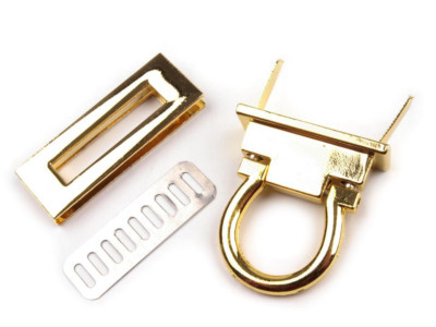 1 TASCHENVERSCHLUSS ECKIG gold Drehverschluss