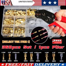 360PCS Assortment Electrical Wire Connectors Spade Kit Crimp Terminals/Pliers US