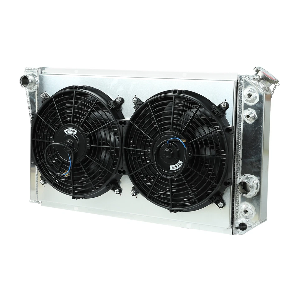 3 Row Radiator+Shroud Fan+Relay For 1982-2002 CHEVY S10 BLAZER 84-90 CORVETTE V8 - Image 4 of 4