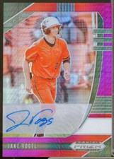 Jake Vogel 2020 Prizm Draft Picks Base Autographs Prizms Red Purple Hyper #100 