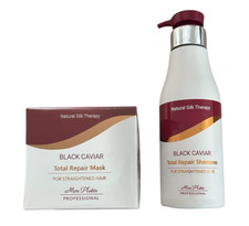 Mon Platin Black Caviar Total Repair Shampoo  Mask for Straightened Hair 500ml