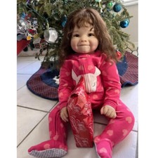 28" Artist Finished Huge Reborn Baby Doll Hand-Rooted Hair Toddler Girl Toy Gift