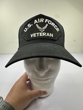 USAF WING PATCH VETERAN MILITARY HAT / CAP SnapBack
