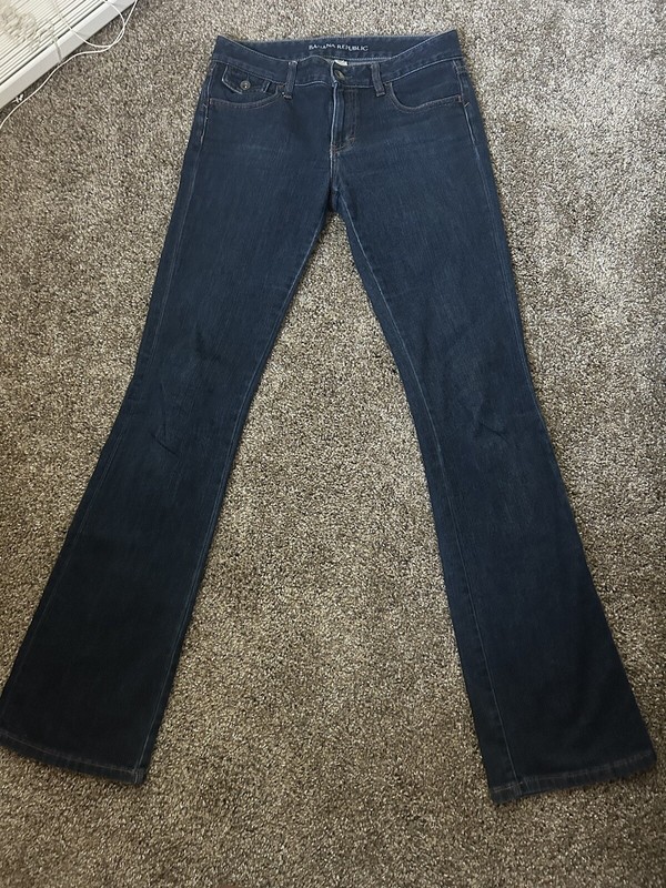 WOMENS BANANA REPUBLIC DARK BOOT CUT JEANS SIZE 25 BLUE JEANS