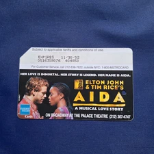 Metrocard 2002 Elton John & Tim Rice's AIDA  Broadway musical Theatre Vintage