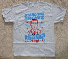 Loot Crate Sterling Archer Dangerzone President 2016 Gray T Shirt L FX Cartoon