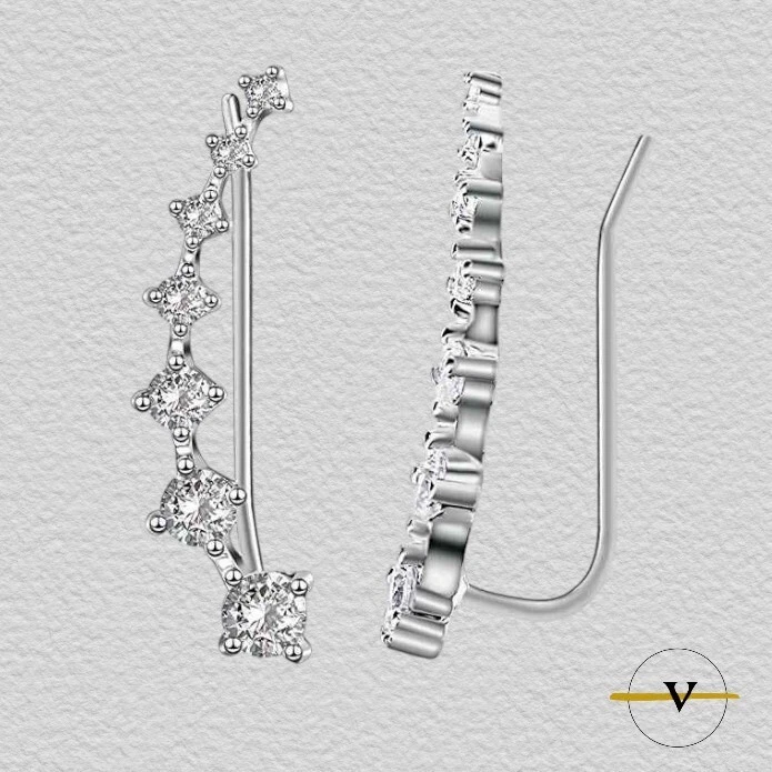 ORECCHINI DONNA CON ZIRCONI IN ARGENTO 925 RODIATO - Immagine 4 di 4