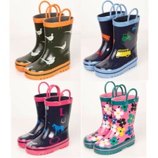 Rydale Kid's Wellington Boots Children's Waterproof Wellies Slip On 5 Colours