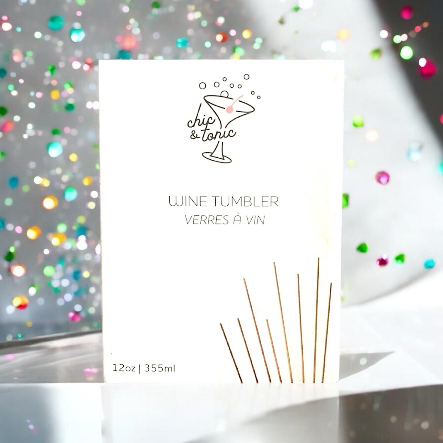 CHIC & TONIC Wine Tumbler in Ombre Brand New In Box