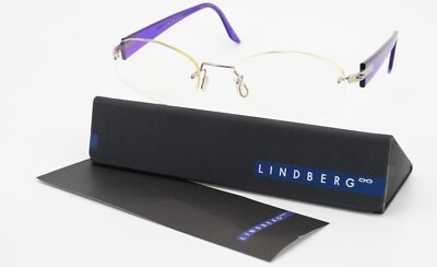 LINDBERG Brille 2004 SPIRIT TITANIUM T50 135 Col. K152 P10 Rimless Purple Silver