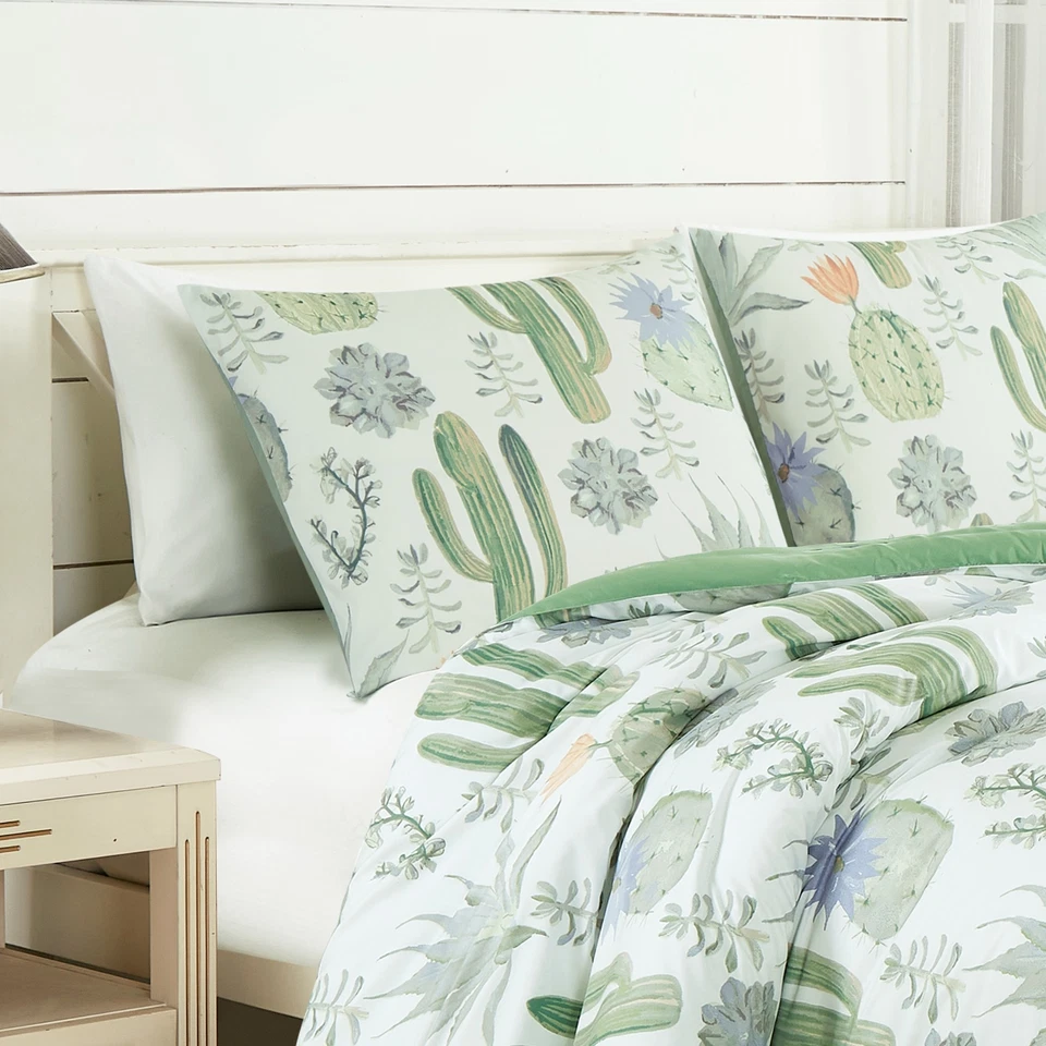 Chezmoi Collection Cereus Cactus Succulent Printed Microfiber Comforter Set - Image 3 of 4