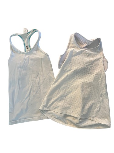 Lot of 2 IVIVVA Activewear Tops Lululemon Girls Tanks White Sz 7
