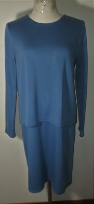 PUREJILL Blue ''Tencel Luxe'' Long Sleeve Layered Dress Size S