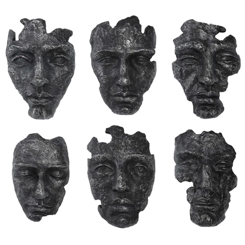 NEW SET OF SIX XXL 14" ART GALLERY INSPIRED WALL DECOR FACES 04350 - Picture 3 of 6