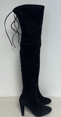 Stuart Weitzman schwarze Damen Overknee-Stiefel mit Absatz Größe UK 5