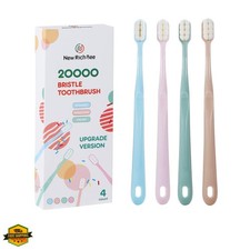 Upgrade Version 4 Pack Micro Nano Extra Soft Toothbrush with Cover,20000 Sof...