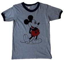 VTG 70s 80s Walt Disney Characters Tropix Togs Mickey Mouse Ringer T Shirt Small
