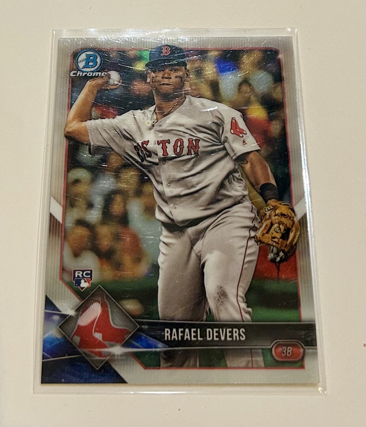 2018 Bowman Chrome - Base Throwing #8 Rafael Devers (RC)