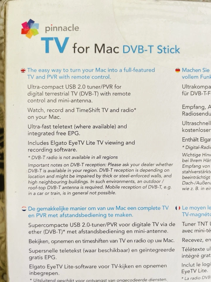 Pinnacle Digital TV Tuner /PVR For Mac - Image 2 of 3