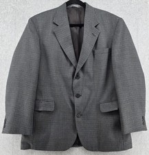 Vtg Haggar Tweed Wool Blazer 48R Houndstooth Sport Coat Blue Gray 3 Button
