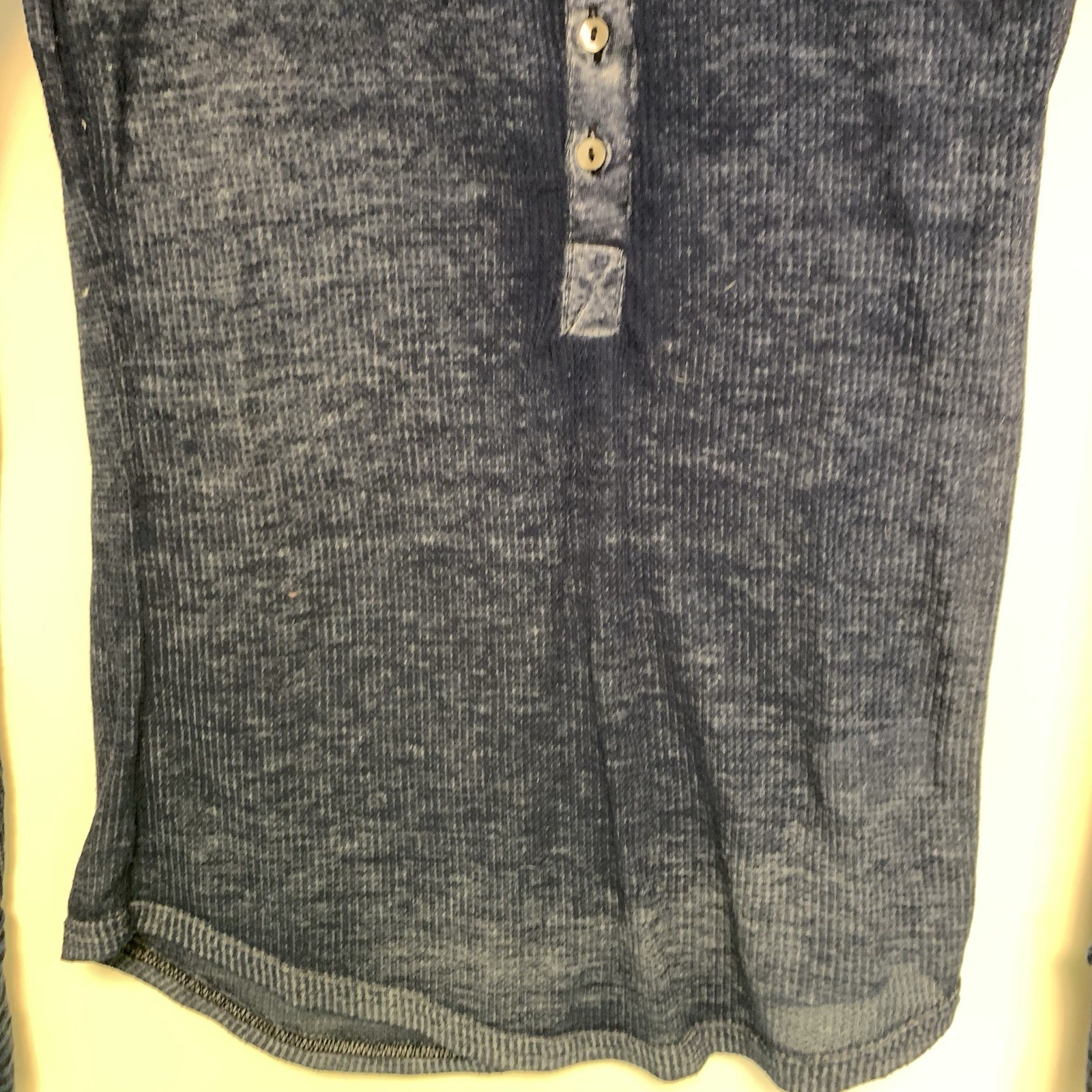 Aeropostale Women’s Shirt Henley Ribbed Knit Sz XS Navy Blue Long Sleeve Button