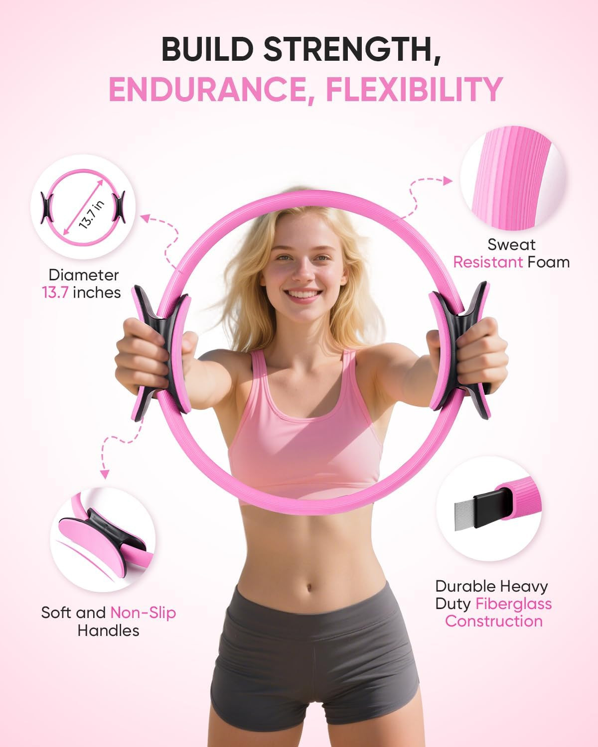 Home Pilates Kit, Pilates Essentials Kit for Women, Pilates Equipment Set with P