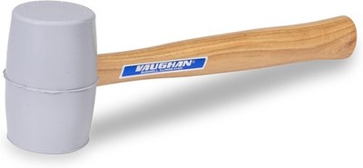 Solid Rubber Mallet, Quality Rubber 20 oz Head, Made In The USA, Hardwood Han...