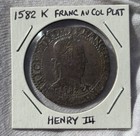 1582 K Henri III Franc au Col Plat Rare Silver Coin France — photo 8