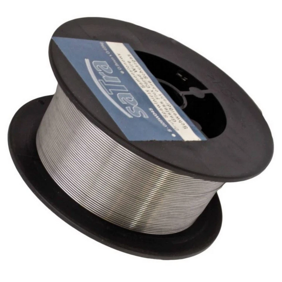 SATRA FIL FOURRE POUR SOUDURE ACIER SANS GAZ 0.8 mm BOBINE DE 100 mm 1 kg