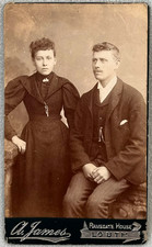 CDV BY JAMES OF LOUTH LINCOLNSHIRE LADY & GENTLEMAN ANTIQUE PHOTO FASHION