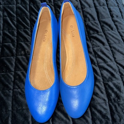 Dr Liza Blue Med Heel Shoes 8M Made In Brazil NWOB