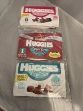 Vintage Huggies 1992 NEW UNOPENED Sample Pack of 3 - Size 1 - Ultrathin Supreme