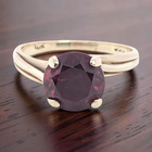ESTATE VINTAGE SOLID 10K YELLOW GOLD 9mm RED GEMSTONE RING SIZE 7 #8033 — photo 1