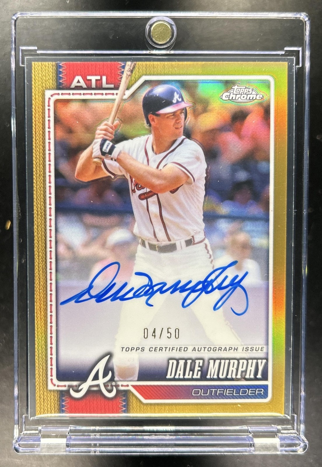 2026 Topps Chrome Dale Murphy Legend Auto Gold Refractor SSP #/50 Braves view 1