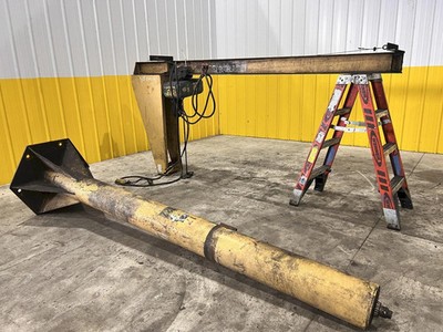 1000 LB (1/2 TON) X 8' X 10' P&H SPECTRUM FREE STANDING JIB CRANE & P&H POWERED