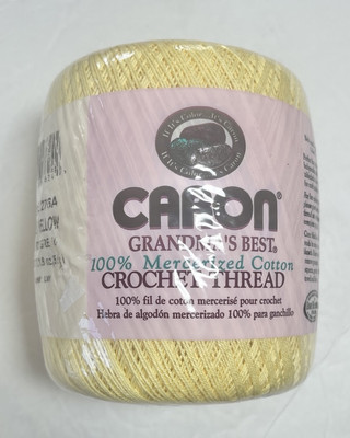 CARON GRANDMA S  CROCHET THREAD #10. 1pk. LT YELLOW.  I Combine Ship.read Det