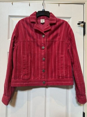 Cabi Cheeky Topper Women's Hot Pink Corduroy Jacket SZ Small 100% Cotton